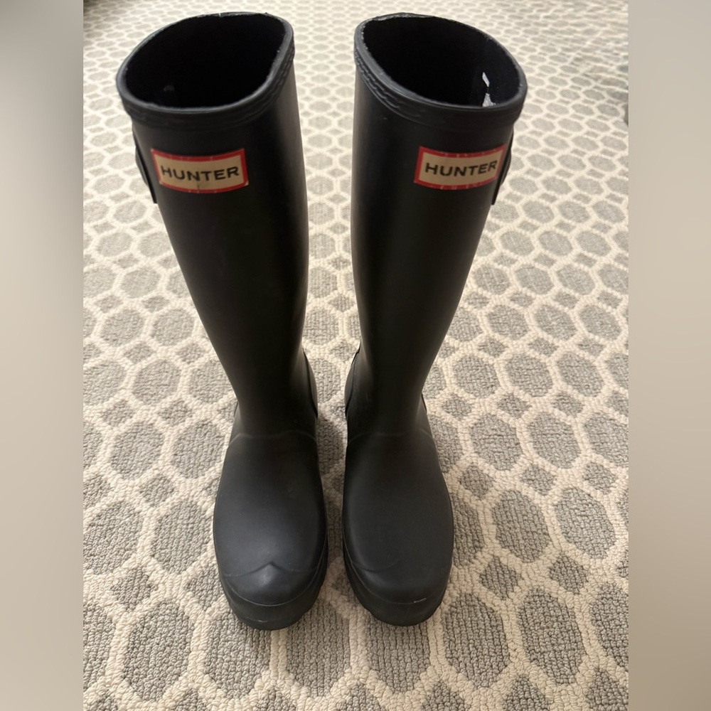 Hunter Black Tall Rain Boots
